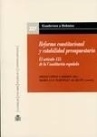 Reforma constitucional y estabilidad presupuestaria "El artículo 135 de la Constitución española"