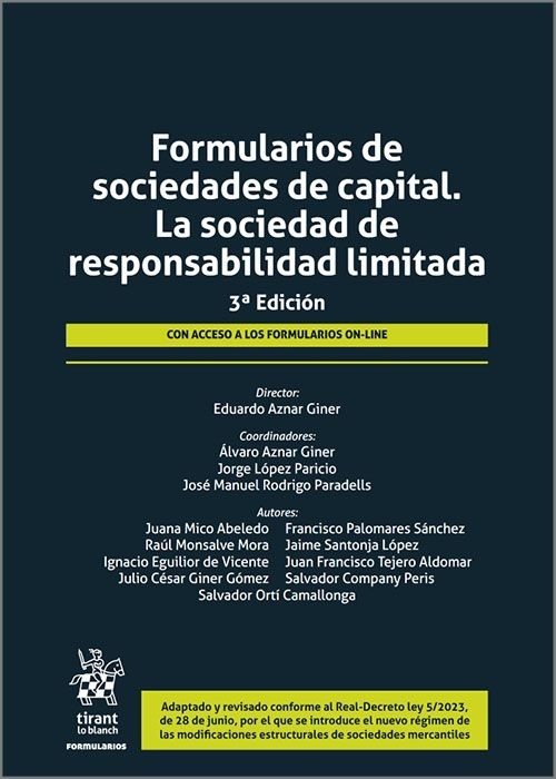 Formularios de sociedades de capital. La sociedad de responsabilidad limitada.