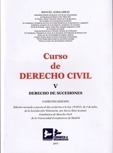 Curso de derecho civil. V Derecho de sucesiones