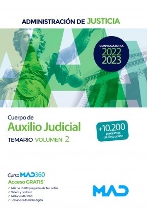 Cuerpo de Auxilio Judicial de la Administración de Justicia. Temario Volumen 2