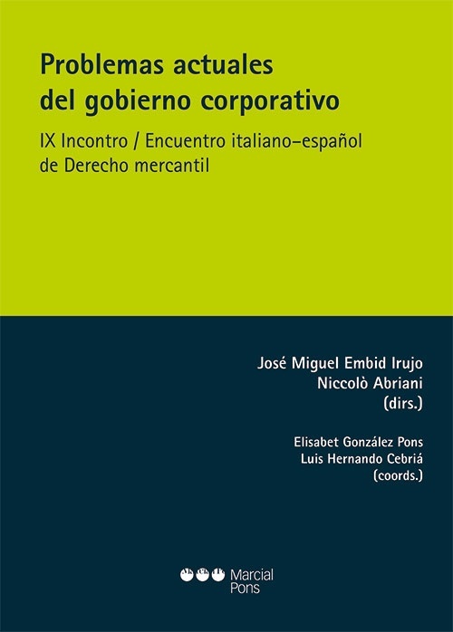 Problemas actuales del gobierno corporativo: IX Incontro/Encuentro italiano-español de Derecho mercantil