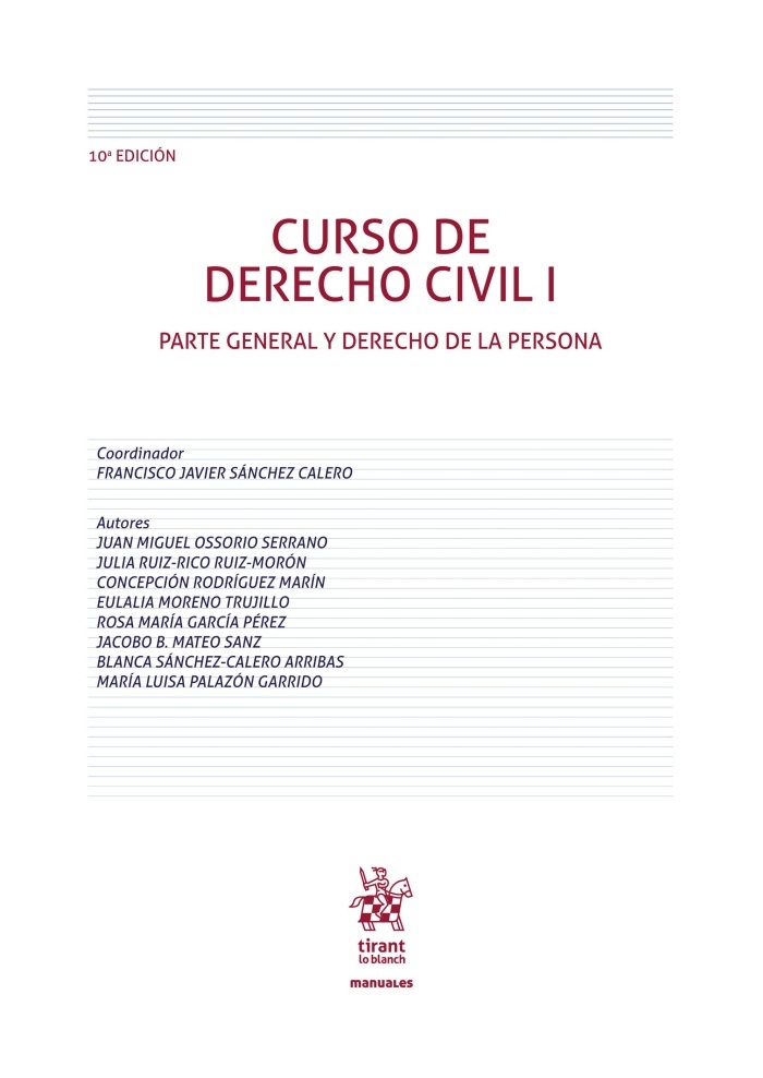 Curso de Derecho Civil I "Parte general y Derecho de la Persona"